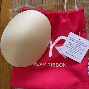 Ruby Ribbon Beige Foam Bra Inserts with Pink Drawstring Bag